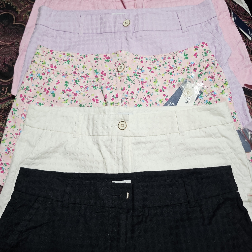 Crown & Ivy Women's Shorts - Black, White, Floral, Pink, Lavender
